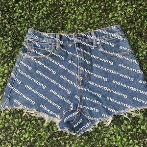 100% authentic alexander wang denim shorts size 25. Worn once.